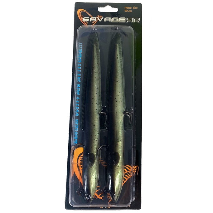 Savage Gear Real Eel Slug, 50 g-black green pearl