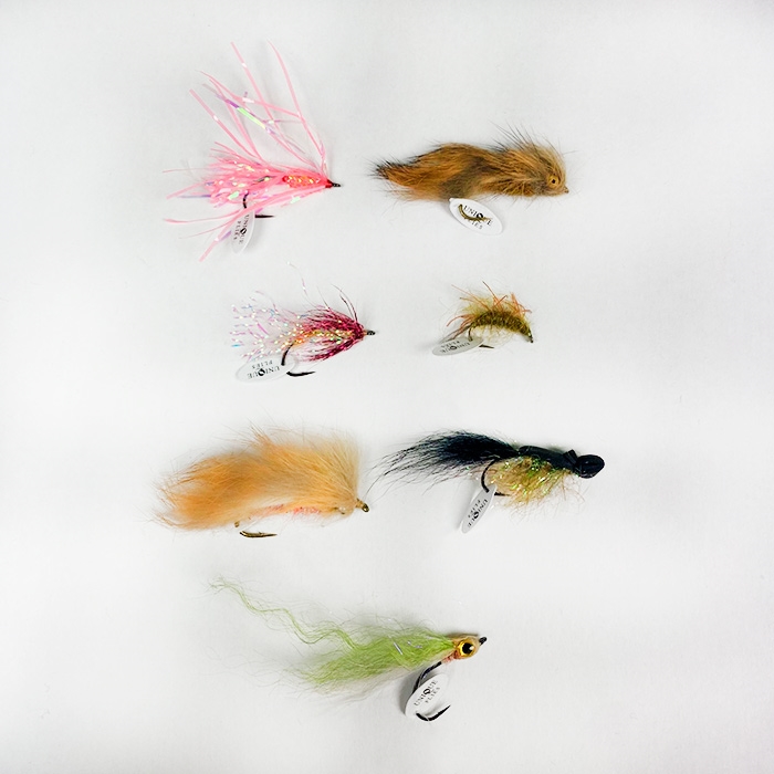 Unique Flies kystffluer med UV sortiment B, 7 stk.