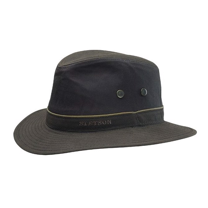 Stetson Ava Traveller Waxed Cotton hat, brun-L