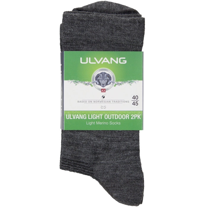 Ulvang Light Outdoor uldsokker 2-pak, mørkegrå