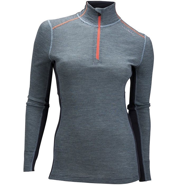 Ulvang Rav 100% neck w/zip Women, gulf str./granite