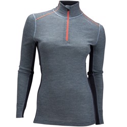 Ulvang Rav 100% turtle neck w/zip Women, gulf str./granite