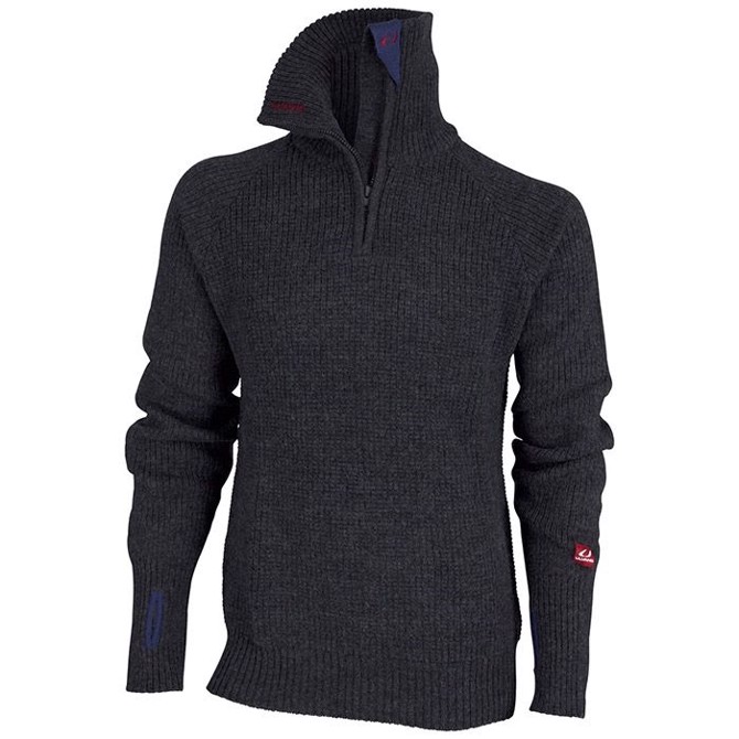 Ulvang Rav sweater w/zip uldtrøje-Sort melange-S – Trøjer