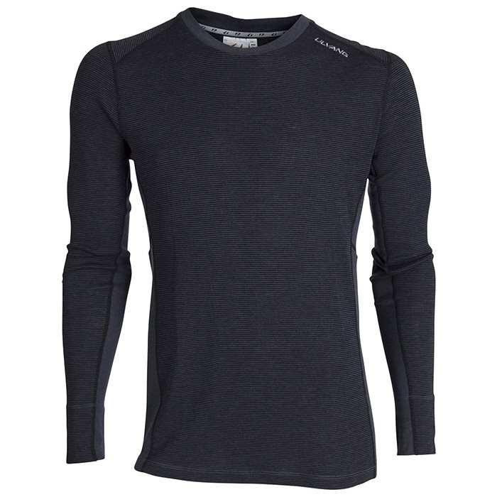 Se Ulvang Rav 100% round neck man, black/granite - Undertøj hos Outdoornu.dk