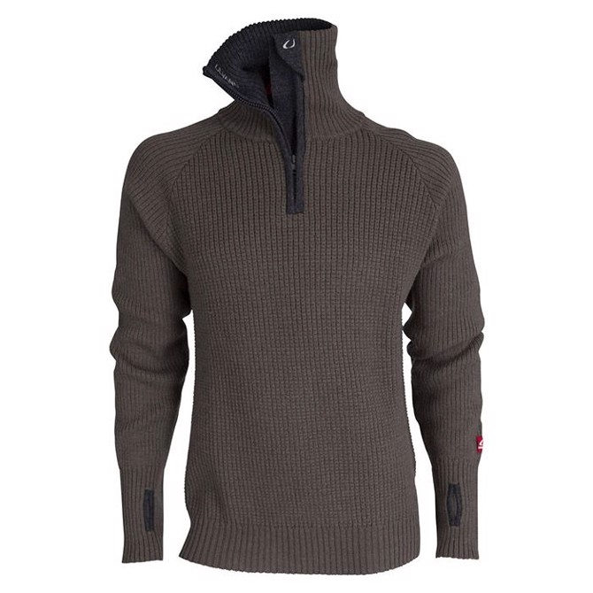 10: Ulvang Rav sweater w/zip uldtrøje-tea green/charcoal melange-XL - Trøjer