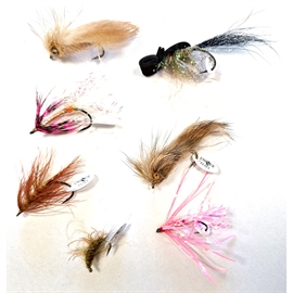 Unique Flies kystffluer med UV sortiment A, 7 stk.