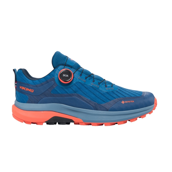 Se Viking Anaconda Trail Low GTX Men, ocean/orange-44 - Vandrestøvler hos Outdoornu.dk