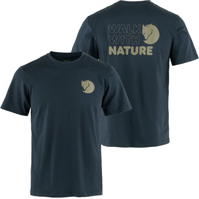 Fjällräven Mens Walk With Nature T-shirt (Blå (DARK NAVY/555) Medium)