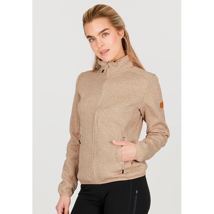 Whistler Saman Melange Fleece W-oatmeal-42 - Fleecejakker og softshell